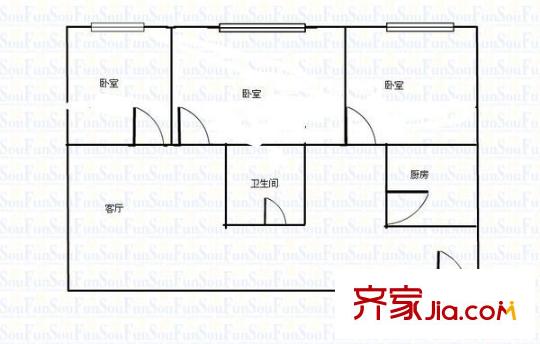 榮慶花園 3室 戶型圖