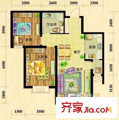 弘苑小區(qū) 2室 戶型圖