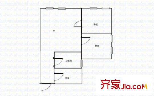 酒鋼小區(qū) 2室 戶型圖