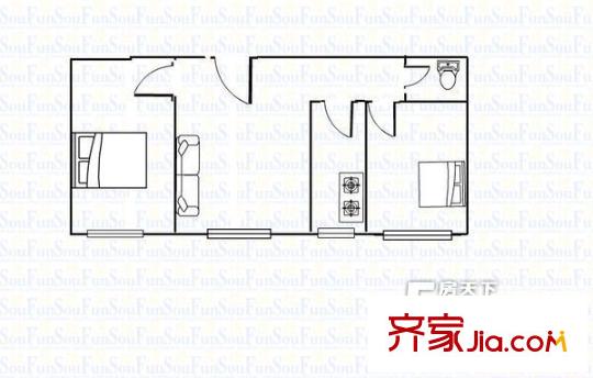 國資委第三十七佳園  2室  戶型圖