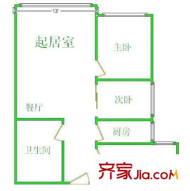 雁灘家園3室 戶型圖