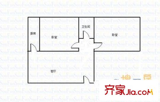 鐵二中小區(qū)  2室  戶(hù)型圖