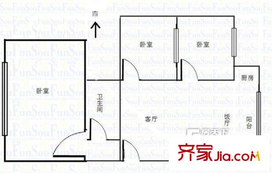 安寧十里店蘭駝小區(qū)3室 戶型圖