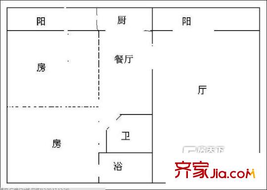 陽光大廈 2室 戶型圖