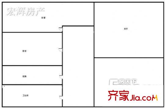 五泉派出所家屬院   3室  戶型圖