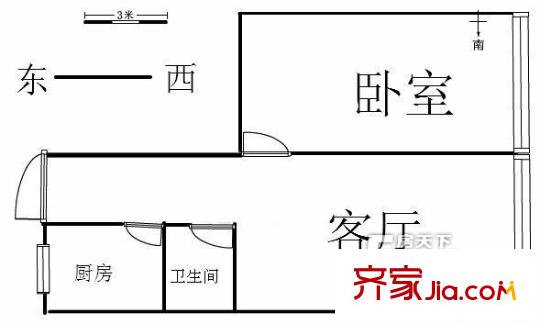 雙城門(mén)華富小區(qū) 1室 戶型圖