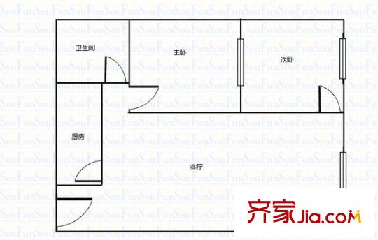 榮慶花園 2室 戶型圖