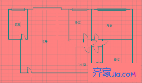 陸都花園7號樓3室 戶型圖