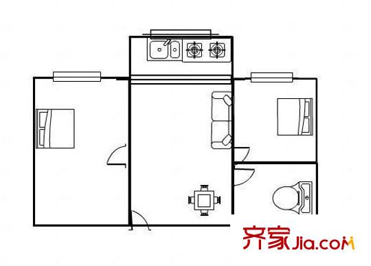 蘭林路小區(qū) 2室 戶型圖