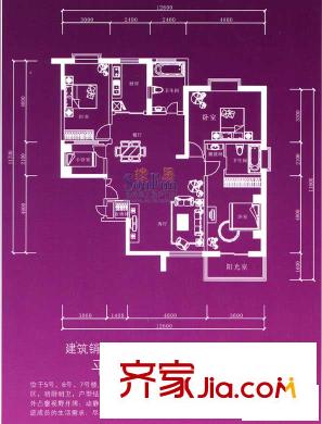 蘭雅親河灣5#、6#、7#樓F戶型 4室2廳2衛(wèi)1廚