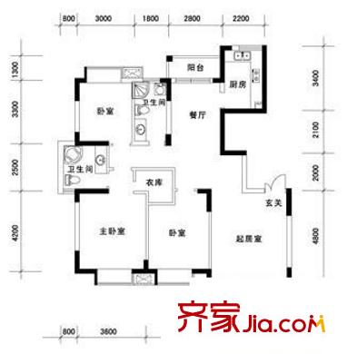 公安局家屬院(武都路)戶型圖公安局家屬院（武都路） 4室 戶型圖 4室2廳2衛(wèi)1廚