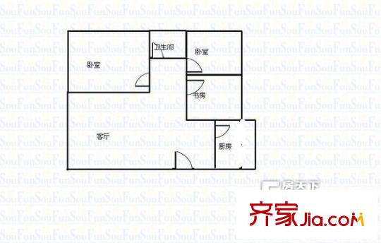 靜寧路嘉業(yè)苑小區(qū) 3室 戶型圖