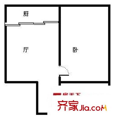 拱星墩小區(qū) 1室 戶型圖