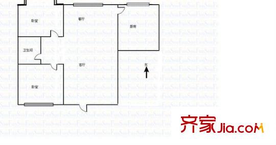 公交公司家屬院 2室 戶型圖