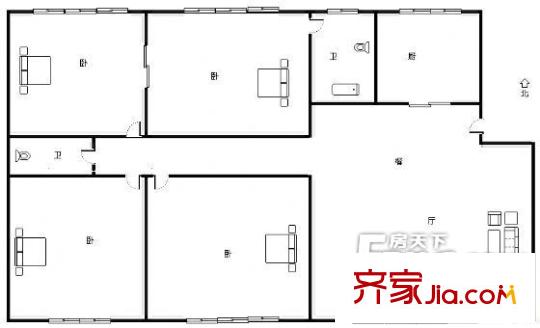 市委新高層  4室  戶型圖