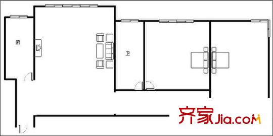 雁灘家園 2室 戶型圖
