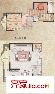 華富瑞士豪庭戶型圖B西雍城堡 3室2廳3衛(wèi)1廚