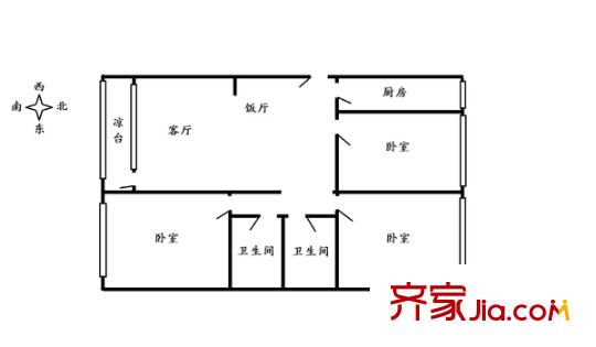黃河水岸頤園 3室 戶(hù)型圖