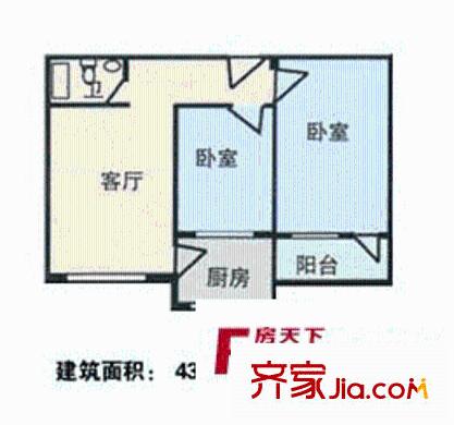 五泉雅園戶型圖2室1廳 2室1廳1衛(wèi)1廚