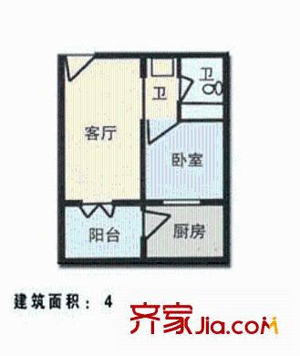 五泉雅園戶型圖1室1廳 1室1廳1衛(wèi)1廚
