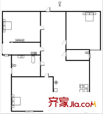 蘭林路小區(qū) 3室 戶型圖