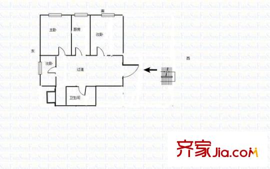 公安局家屬院(武都路)戶型圖公安局家屬院（武都路） 2室 戶型圖 2室1廳1衛(wèi)1廚