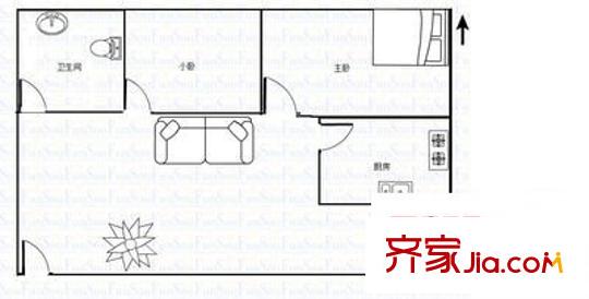 下西園小區(qū) 2室 戶型圖