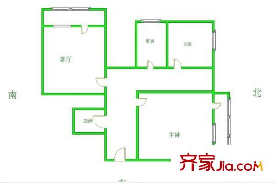 下西園小區(qū) 2室 戶型圖