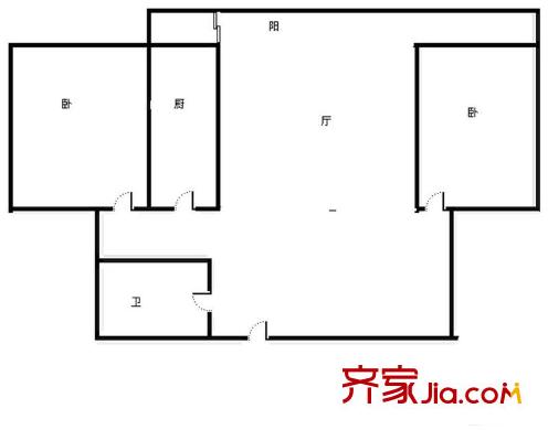 靜寧路嘉業(yè)苑小區(qū) 2室 戶型圖