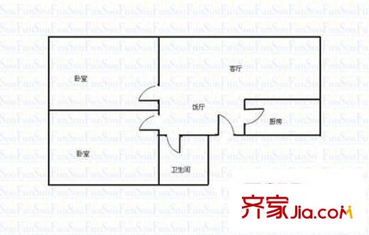 西苑小區(qū) 2室 戶(hù)型圖