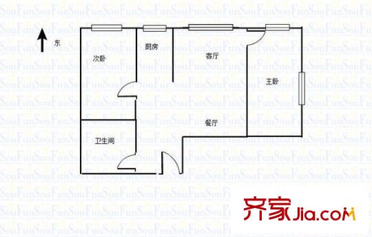 普華小區(qū) 2室 戶型圖