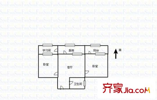 甘家巷小區(qū) 2室 戶型圖