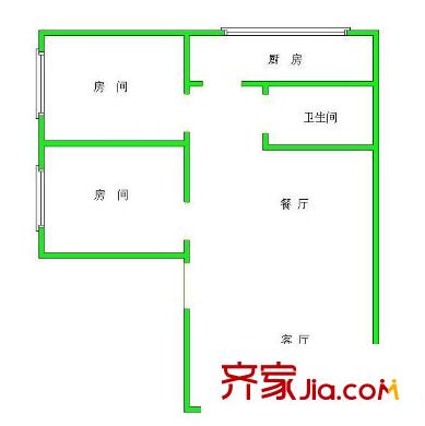 蘭州一中家屬院 2室 戶型圖