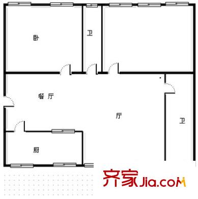 勞動廳家屬院 2室 戶型圖