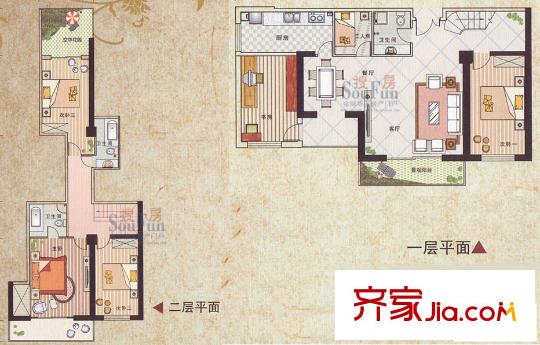 華富瑞士豪庭戶型圖D海德城堡 5室2廳3衛(wèi)1廚