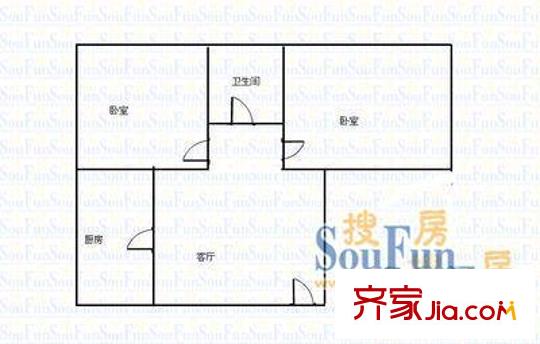 中信小區(qū) 2室 戶型圖