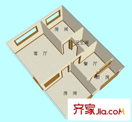 省七建耿家莊住宅小區(qū) 2室 戶型圖