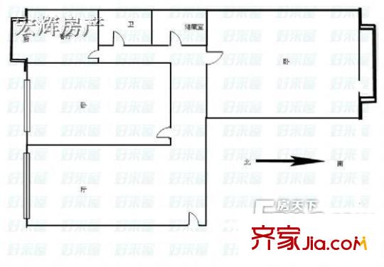 益民大院  2室  戶型圖