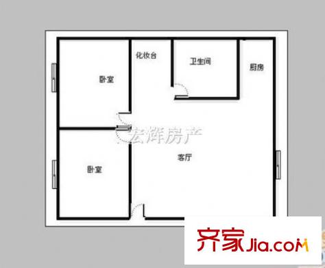 益民大院  2室  戶型圖