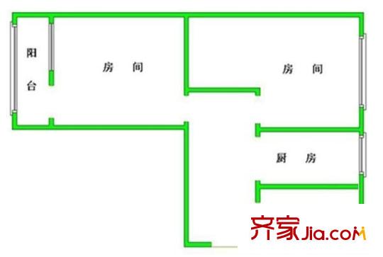 蘭州一中家屬院 2室 戶型圖