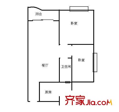 鹽鍋峽電廠住宅區(qū)戶型圖鹽鍋峽電力小區(qū) 2室 戶型圖 2室2廳1衛(wèi)1廚