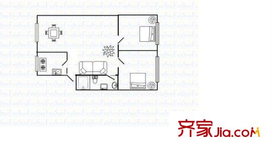 水電四局 2室 戶型圖