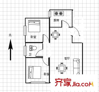和平人家 2室 戶型圖