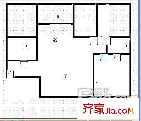 酒鋼大廈 2室 戶型圖