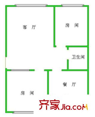 省七建耿家莊住宅小區(qū) 2室 戶型圖