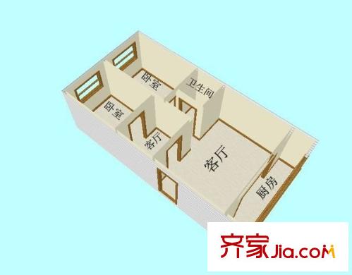 省七建耿家莊住宅小區(qū) 2室 戶型圖