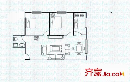 寶豐花園 2室 戶型圖