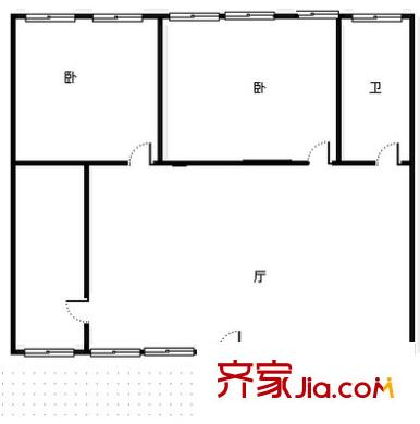 外貿(mào)廳家屬院(廣場(chǎng)南口)戶型圖外貿(mào)廳家屬院（廣場(chǎng)南口） 2室 戶型圖 2室1廳1衛(wèi)1廚