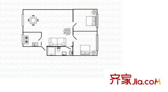 水電四局 2室 戶型圖