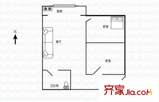 寶豐花園 2室 戶型圖
